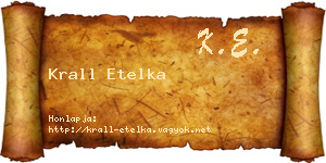 Krall Etelka névjegykártya